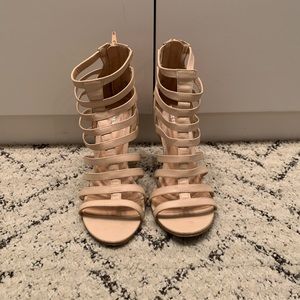 EXPRESS Nude Wedge Sandals